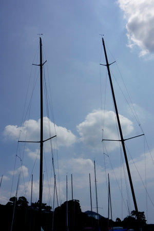 Hayama Marina, Kanagawa Prefecture, Japan, August marina scene in midsummer