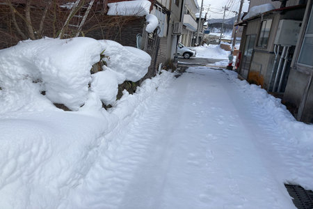 Daily life in Aizu-Tajima, Fukushima Prefecture, Snow Country Sceneryの写真素材