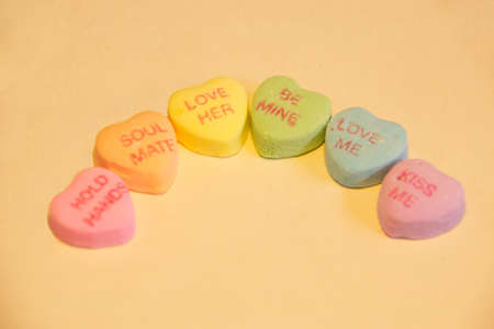 Heart Shaped Candy forms a rainbow