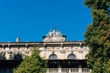 POLAND, PILICA CASTLE - SEP 03, 2016: The palace of Pilica, also called the castle, is a building consisting of four wings and a courtyard, and it is surrounded by fortified bastions.のeditorial素材