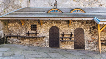 OGRODZIENIEC, POLAND - SEP 03, 2016: Ogrodzieniec Castle is the largest castle of the Krakow-Czestochowa Upland and, undoubtedly, one the most beautiful castles in Poland.のeditorial素材