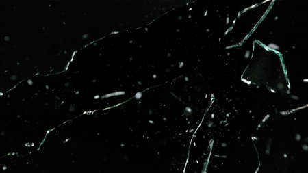 Shattered and broken glass pieces isolated onの写真素材