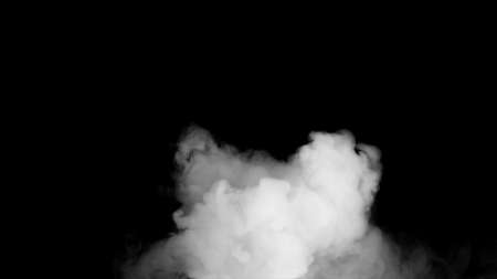 White water vapour on a black background.の写真素材