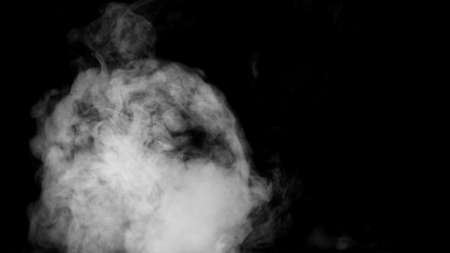 White smoke collection on black background.の写真素材