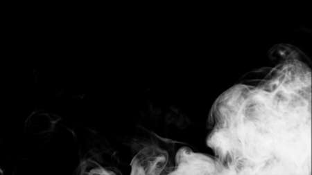 White smoke collection on black background.の写真素材