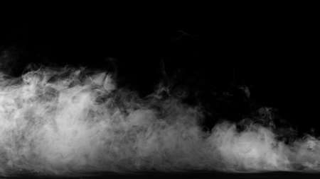 White smoke collection on black background.の写真素材