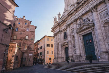 San Giovanni dei Fiorentini Church and Piazza dell Oroのeditorial素材