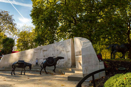 Animals in War memorial, monument which commemorates all animals who have served under British military command.のeditorial素材