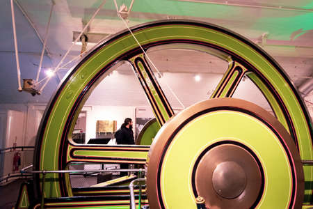 Close-up of engine. The Victorian Engine Rooms house the engines once used to power Bridge lifts.のeditorial素材