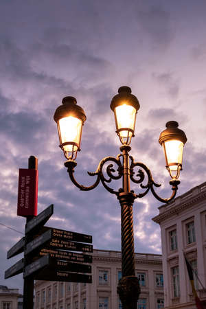 Street signs pointing to the main attractions in the area, located in the Royal Squareのeditorial素材