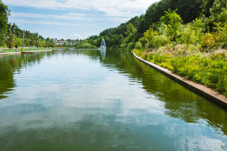 Curiacul lake and park at the entrance to Campina city,