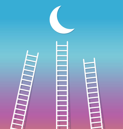 Reach the Moonmoon stairs to reach the Moon reach sky blue violet sunset dream night landscapeのイラスト素材