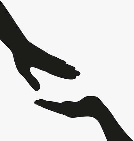 silhouette of handsのイラスト素材