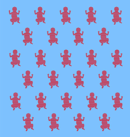 texture of babies with striped pajamasのイラスト素材