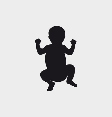 baby silhouetteのイラスト素材