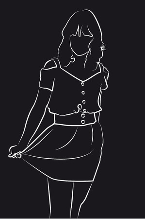 drawing dress girlのイラスト素材