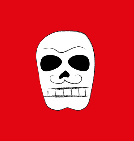 skull with mustacheのイラスト素材