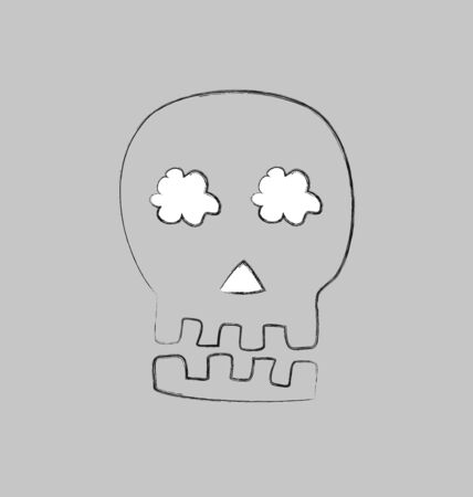skull with cloudsのイラスト素材