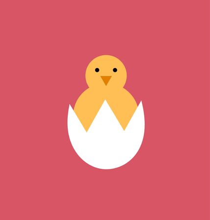 Chick emerging from eggのイラスト素材