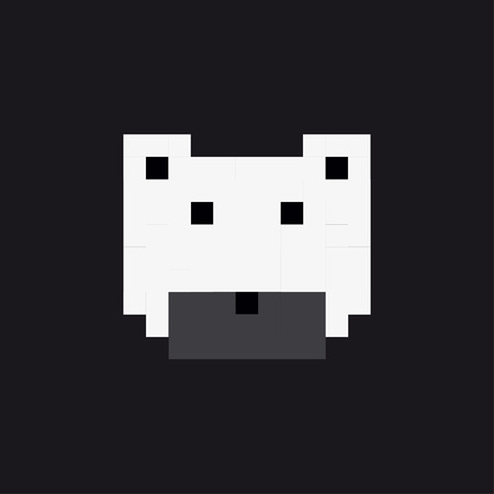 vector pixel polar bearのイラスト素材