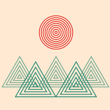 minimalist landscapeのイラスト素材