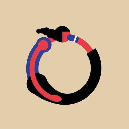 Feedback Illustration of a person eating herselfのイラスト素材