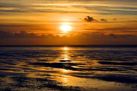 Southport Pier sunsetの写真素材