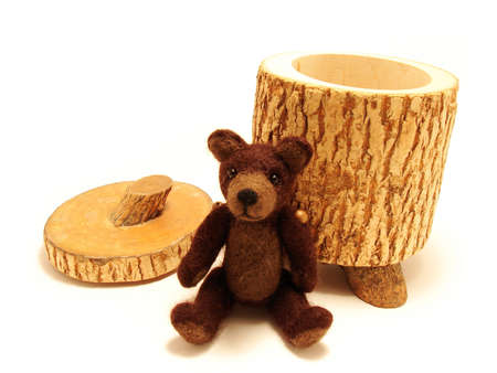      	teddy bear & honey jar                           の写真素材
