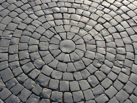a pert of a cobble street as a circle                               の写真素材