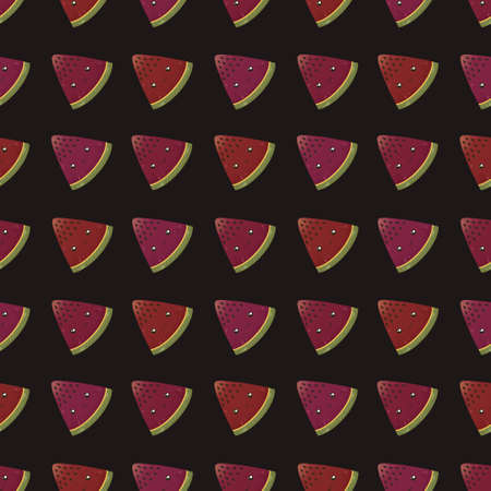 cute pattern with watermelon slicesの写真素材