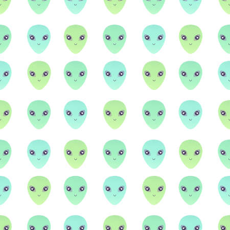 space pattern with friendly aliensの写真素材