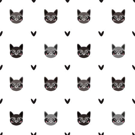 cute pattern for kids with raccoonsの写真素材