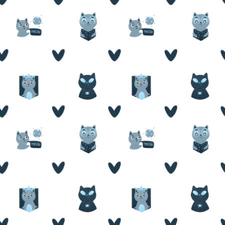 cute pattern with catの写真素材