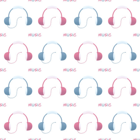 pattern with multi-colored headphonesの写真素材