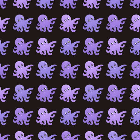 cute pattern with multicolored octopusesの写真素材