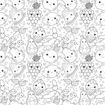 pattern with fruits for kidsの写真素材