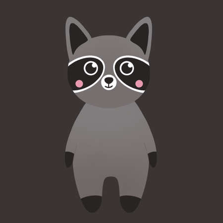 cute raccoon with pink cheeksの写真素材