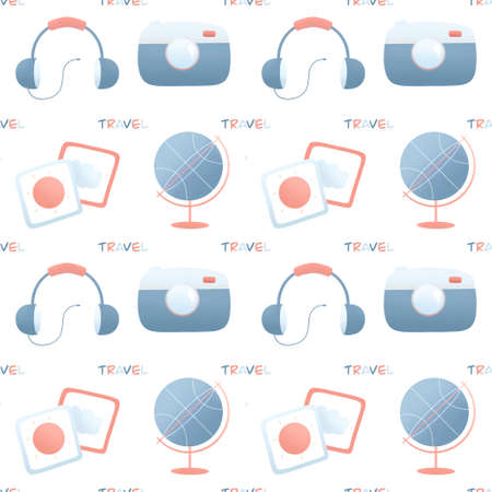 light pattern with things for travelの写真素材