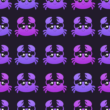 cute pattern with colorful crabsの写真素材