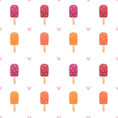 pattern with multicolored ice creamの写真素材