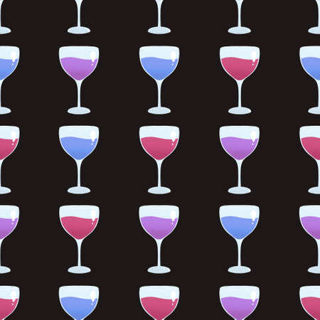 pattern with glasses with wineの写真素材