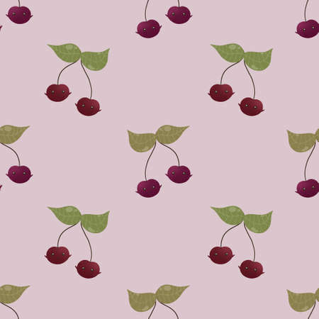 cute pattern with colorful cherries