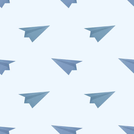 pattern with paper planes on white backgroundの写真素材