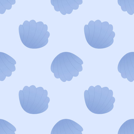 cute sea pattern with shellの写真素材