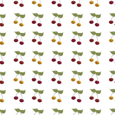 cute pattern with colorful cherries