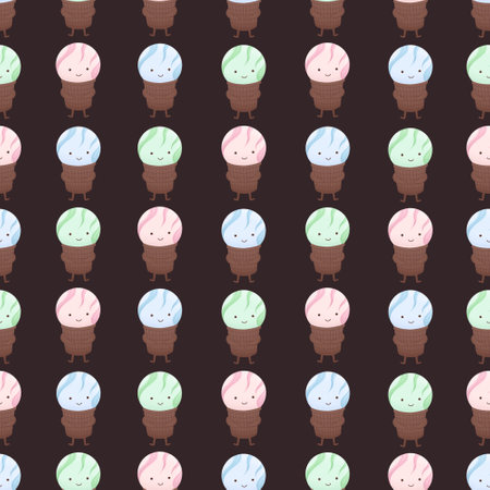 sweet pattern with ice creamの写真素材