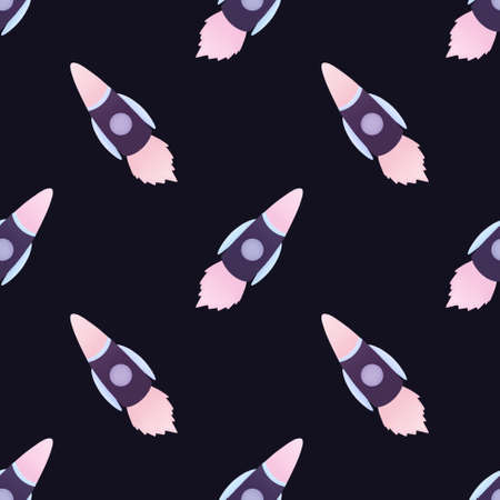 cute pattern with rockets for kids