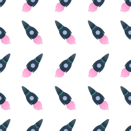 cute pattern with rockets for kids
