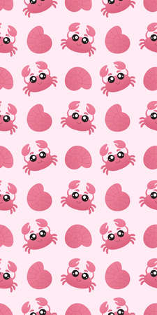 cute sea pattern with shells and crabsの写真素材