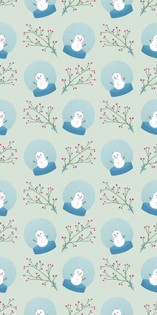 winter pattern with christmas ball with snow and twigの写真素材